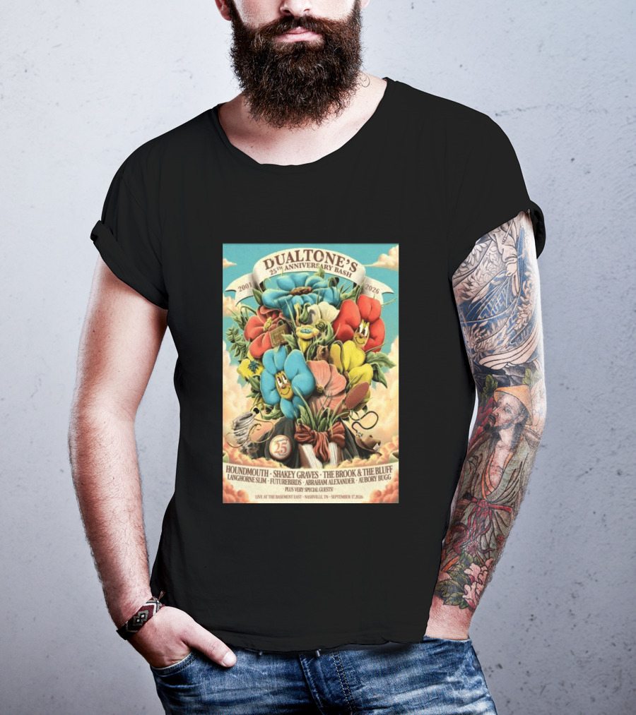 Dualtone's 25th Anniversary Bash September 17, 2026 Nashville Featuring Shakey Graves And The Brook & The Bluff T-Shirt