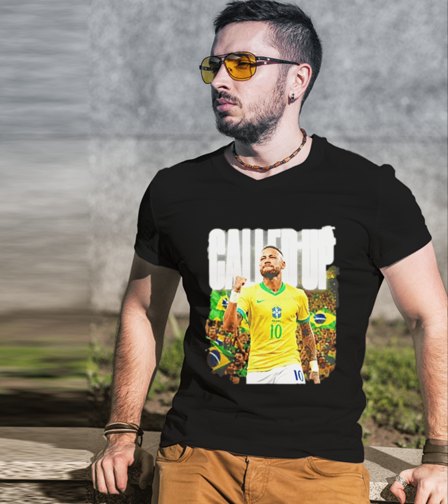 Neymar Brazil Called Up Football 10 Jersey Celebration T-Shirt