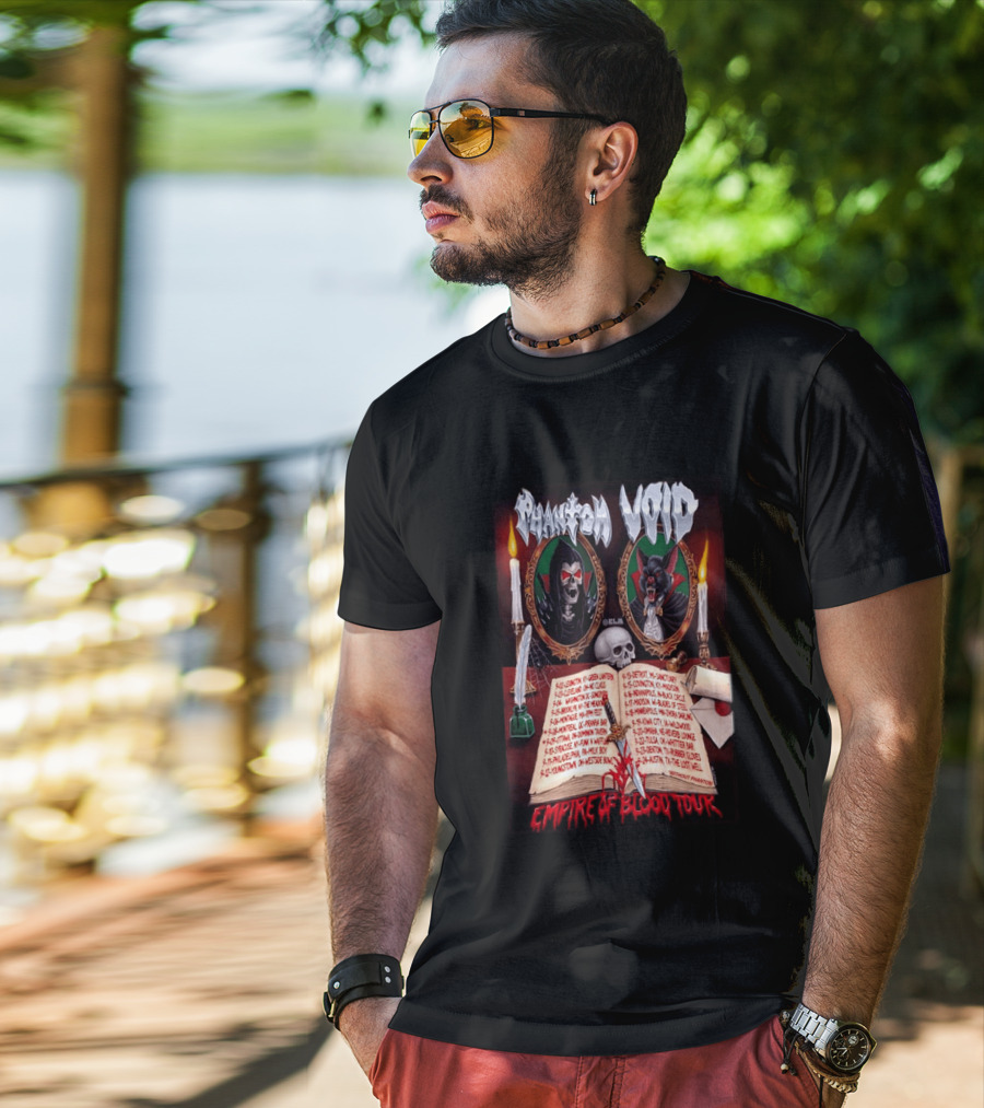 Phantom VOID 2026 Empire Of Blood Tour Dates And Locations Featuring Vampire Imagery And Candles T-Shirt