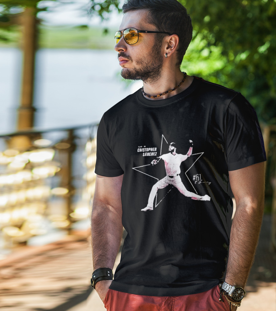 Philadelphia Phillies Cristopher Sánchez Pitching Star #61 T-Shirt