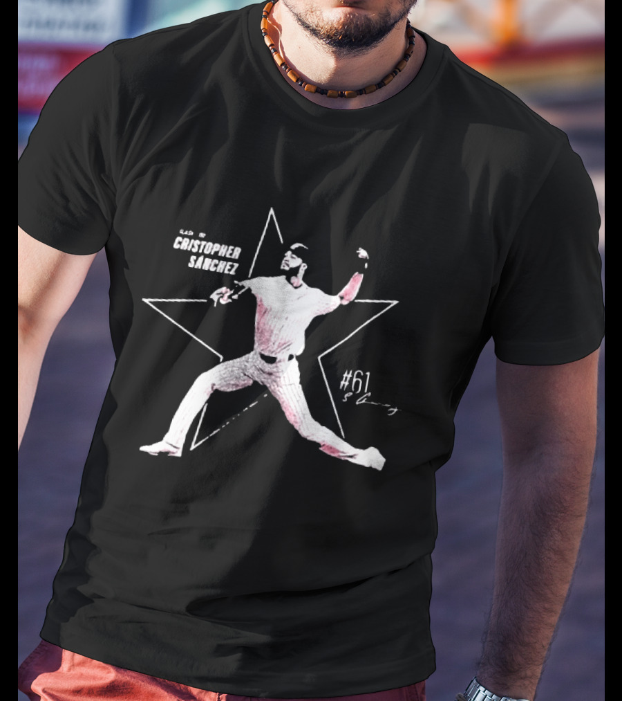 Philadelphia Phillies Cristopher Sánchez Pitching Star #61 T-Shirt