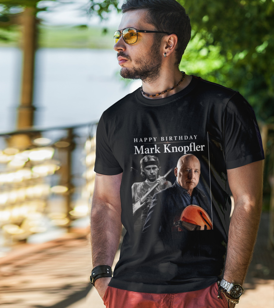 Mark Knopfler Birthday Celebration With Iconic Guitar T-Shirt
