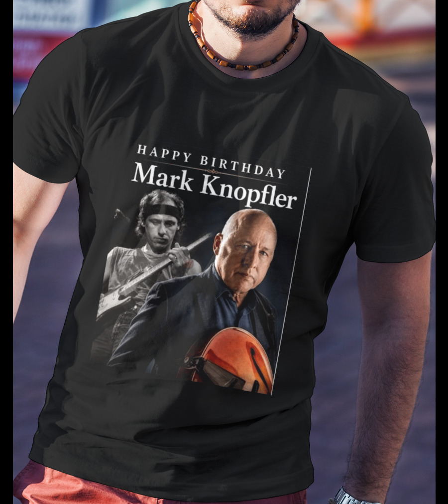 Mark Knopfler Birthday Celebration With Iconic Guitar T-Shirt