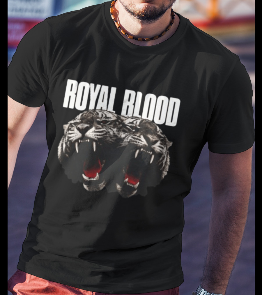 Royal Blood Dead Company Coloured Tiger Faded Black T-Shirt