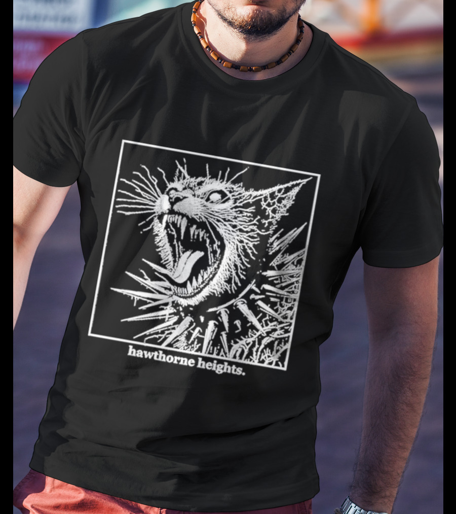 Hawthorne Heights Spiked Collar Cat Punk T-Shirt