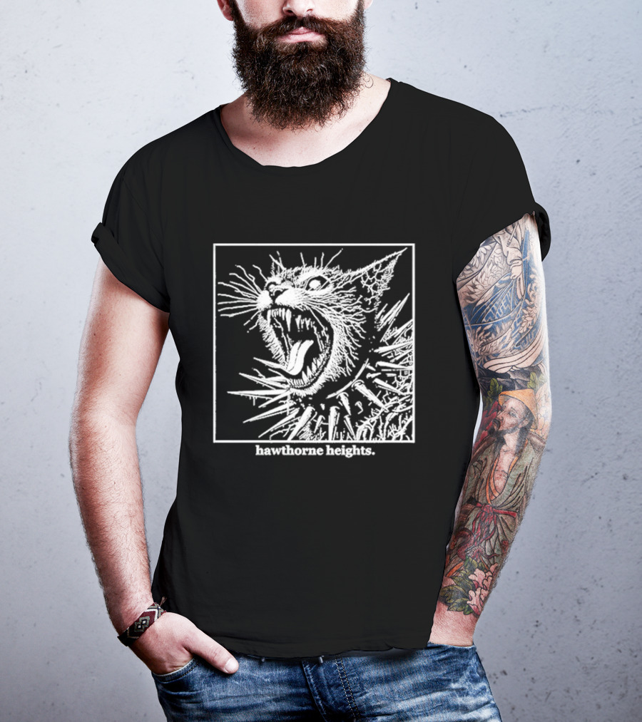 Hawthorne Heights Spiked Collar Cat Punk T-Shirt