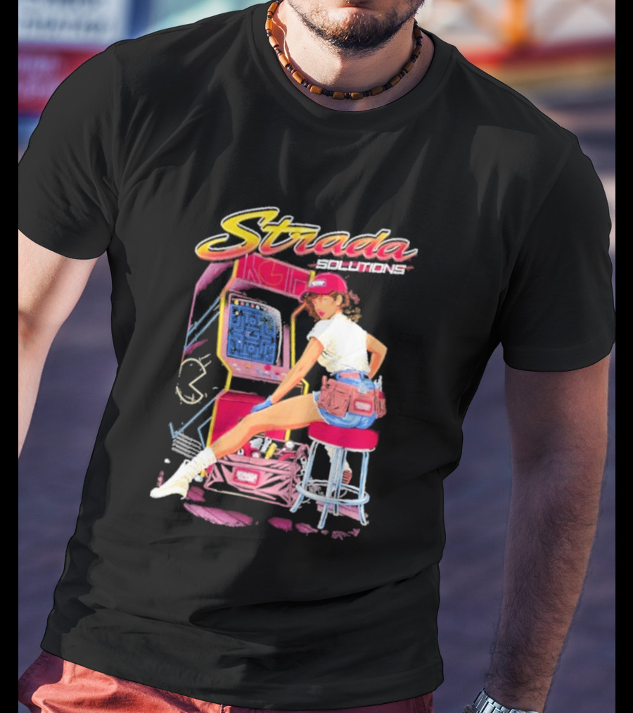 Strada Solutions Arcade Mechanic Retro Gaming T-Shirt