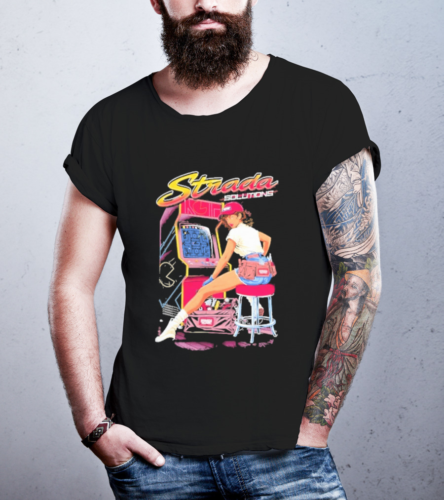 Strada Solutions Arcade Mechanic Retro Gaming T-Shirt