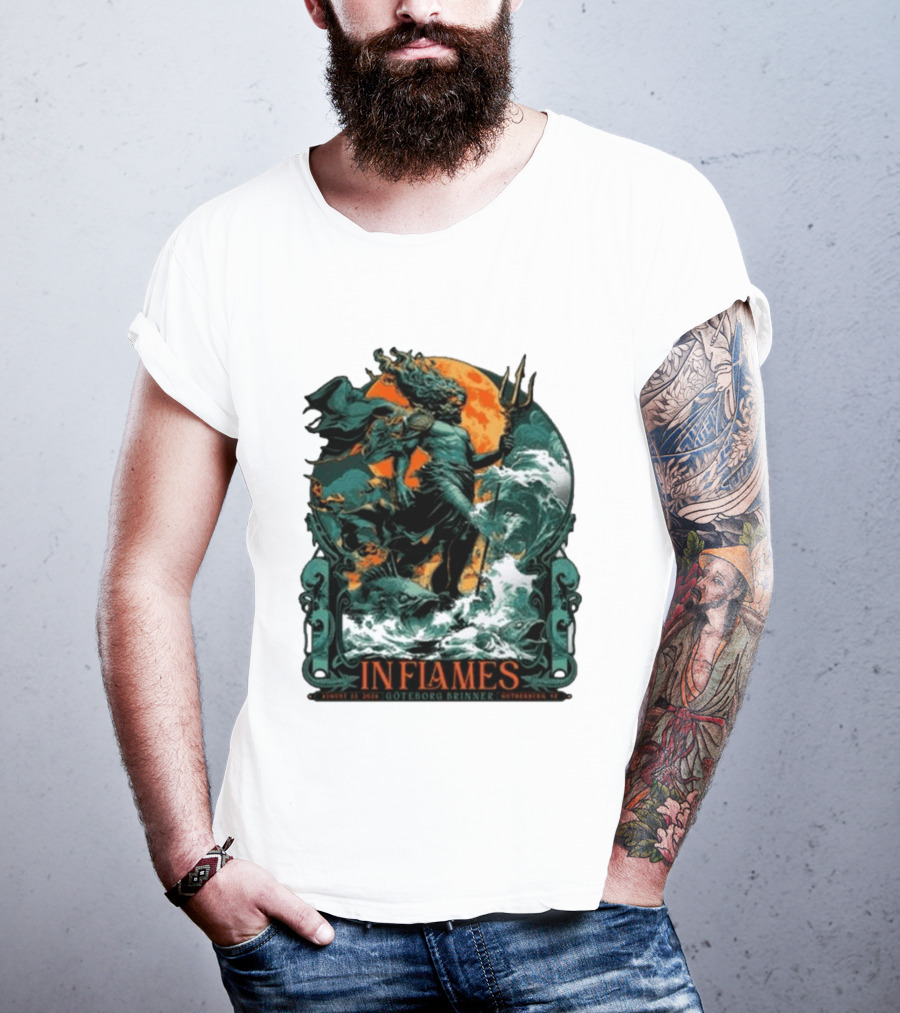 In Flames August 31 2026 Göteborg Brinner Sweden Show T-Shirt