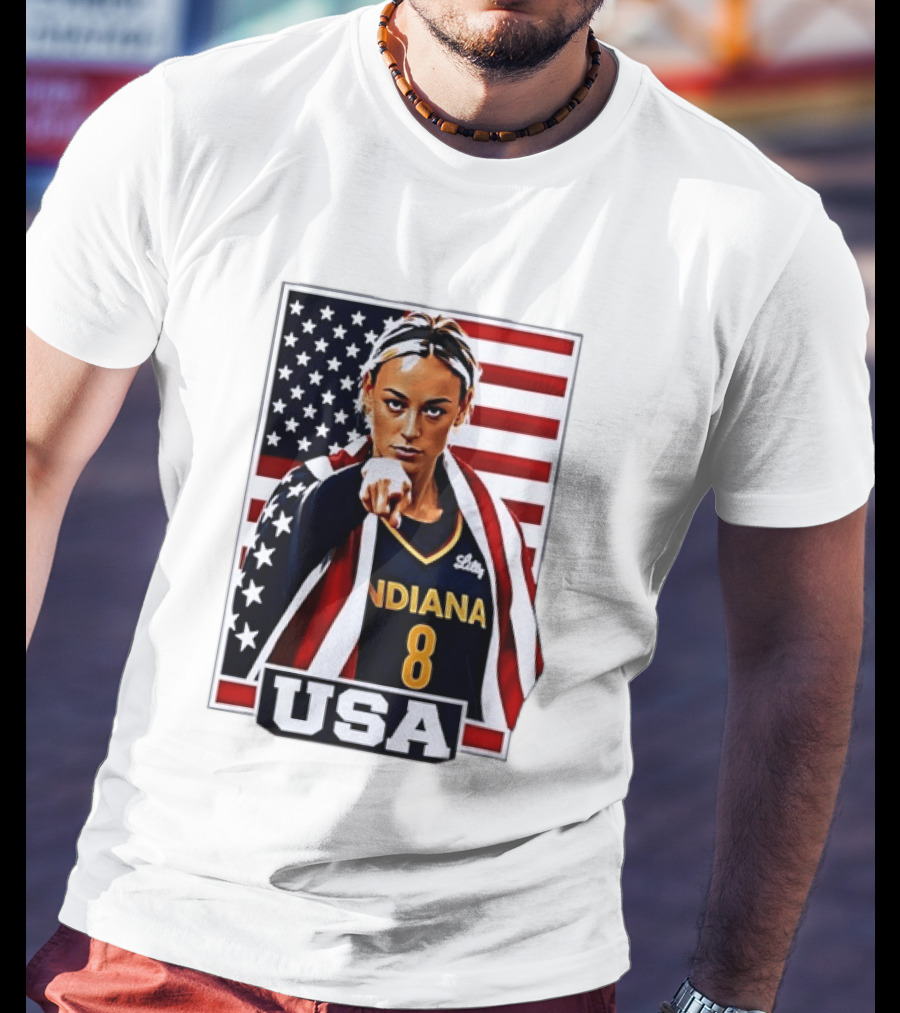 Lexie Hull Indiana Fever 8 USA WNBA Basketball Flag T-Shirt