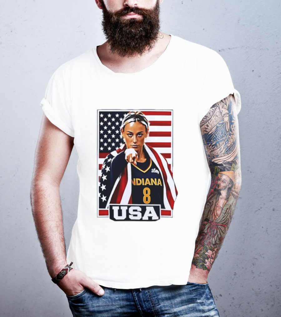 Lexie Hull Indiana Fever 8 USA WNBA Basketball Flag T-Shirt