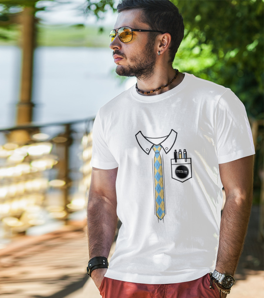 Native Estate Store Ritornello Form Tie Argyle Collar Pocket T-Shirt