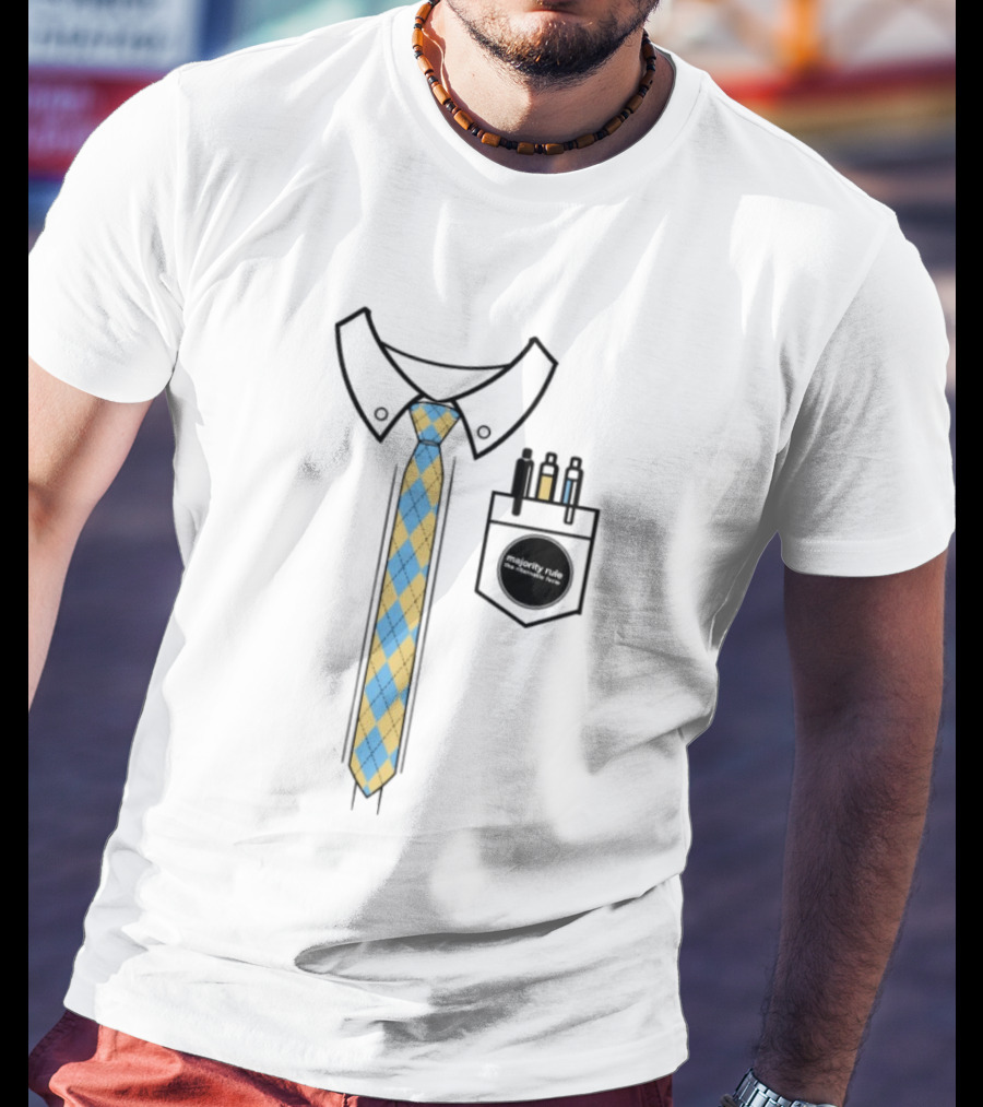 Native Estate Store Ritornello Form Tie Argyle Collar Pocket T-Shirt