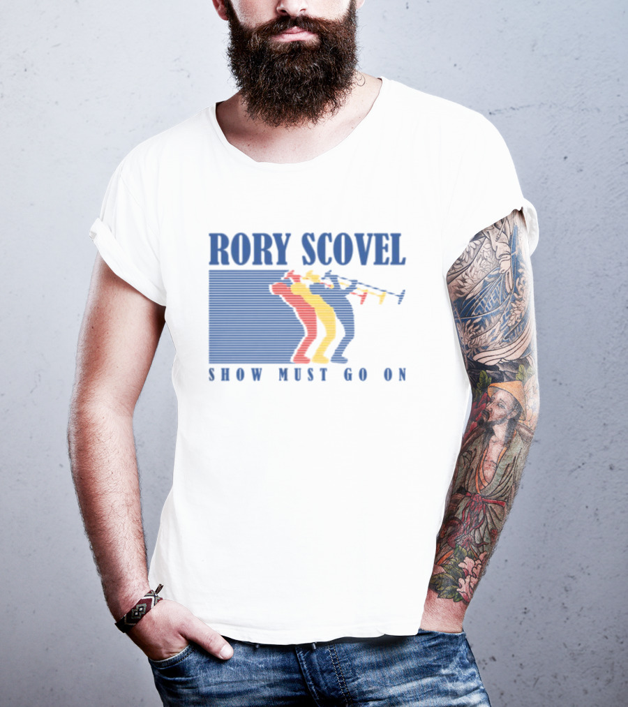 Rory Scovel Show Must Go On Colorful Trumpet Players T-Shirt