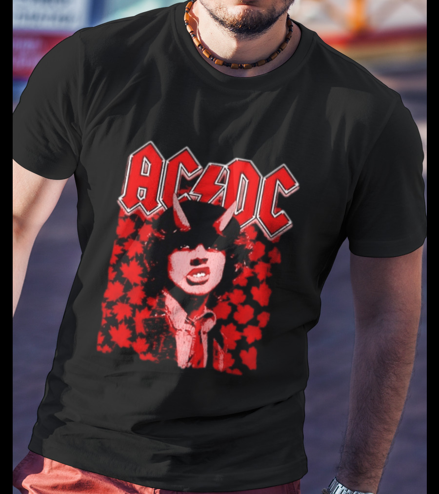 AC DC Pwr Up Canada 2026 Tour Rock Band Maple Leaf T-Shirt