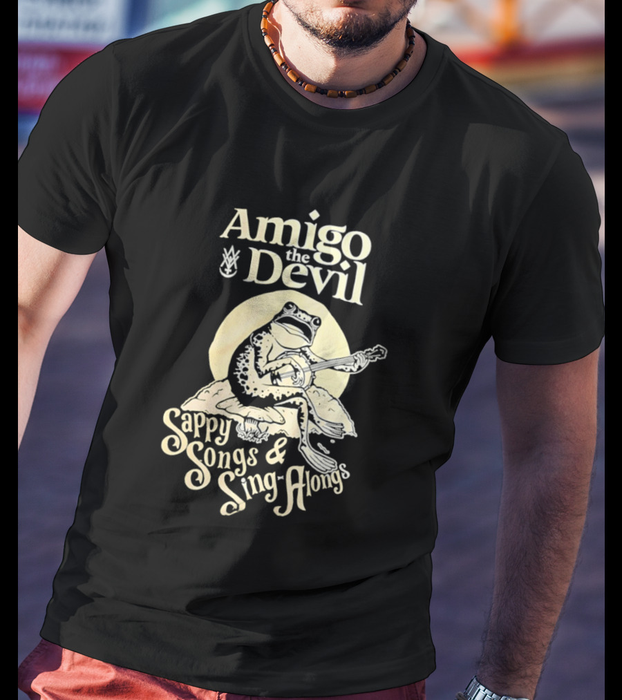 Amigo The Devil Sappy Songs And Sing Alongs Frog Playing Banjo T-Shirt