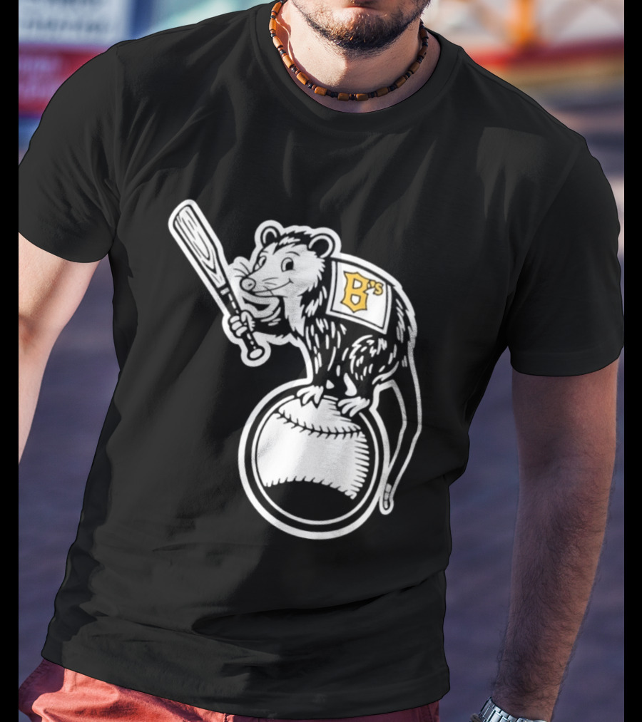 B's Baseball Opossum Batting On Ball T-Shirt