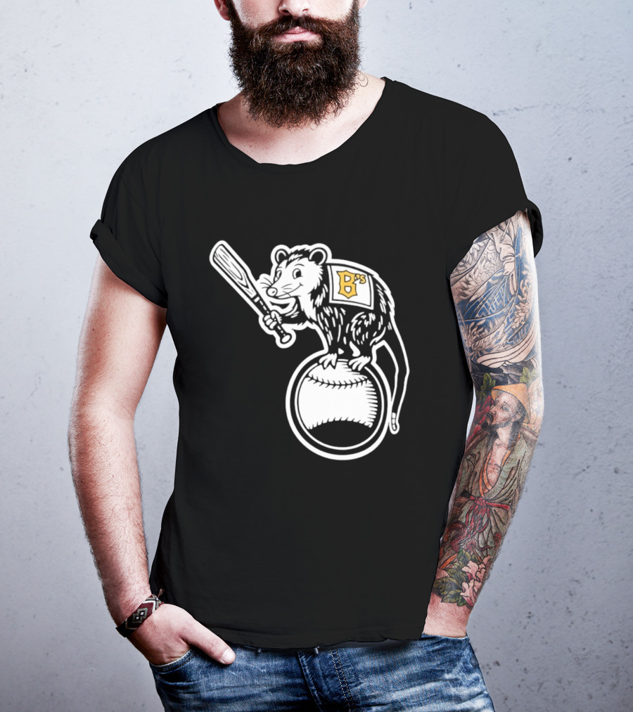 B's Baseball Opossum Batting On Ball T-Shirt