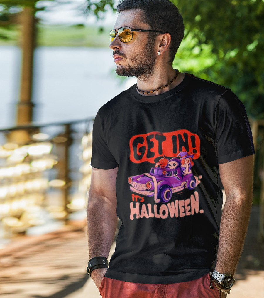 Get In It's Halloween Spooky Pumpkin Witch Car Fun T-Shirt