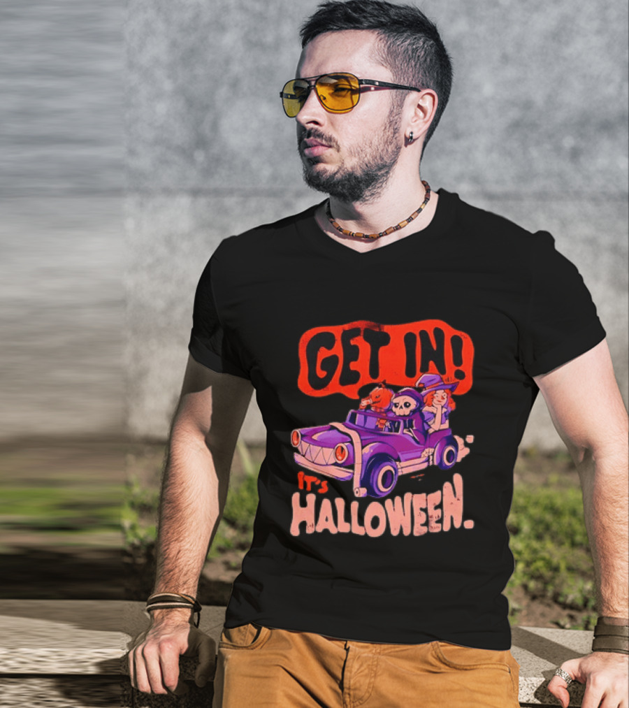 Get In It's Halloween Spooky Pumpkin Witch Car Fun T-Shirt