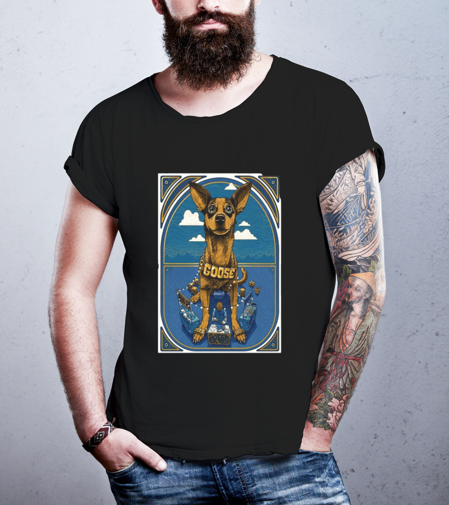 Goose Los Angeles Greek Theatre August 14 2026 Event With Dog And Clouds T-Shirt