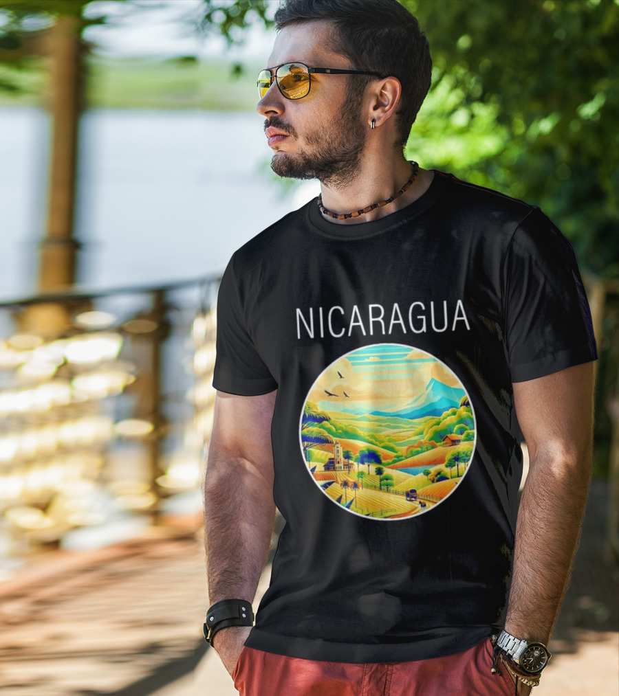 Nicaragua Scenic Landscape Central America Vibrant Mountain View T-Shirt