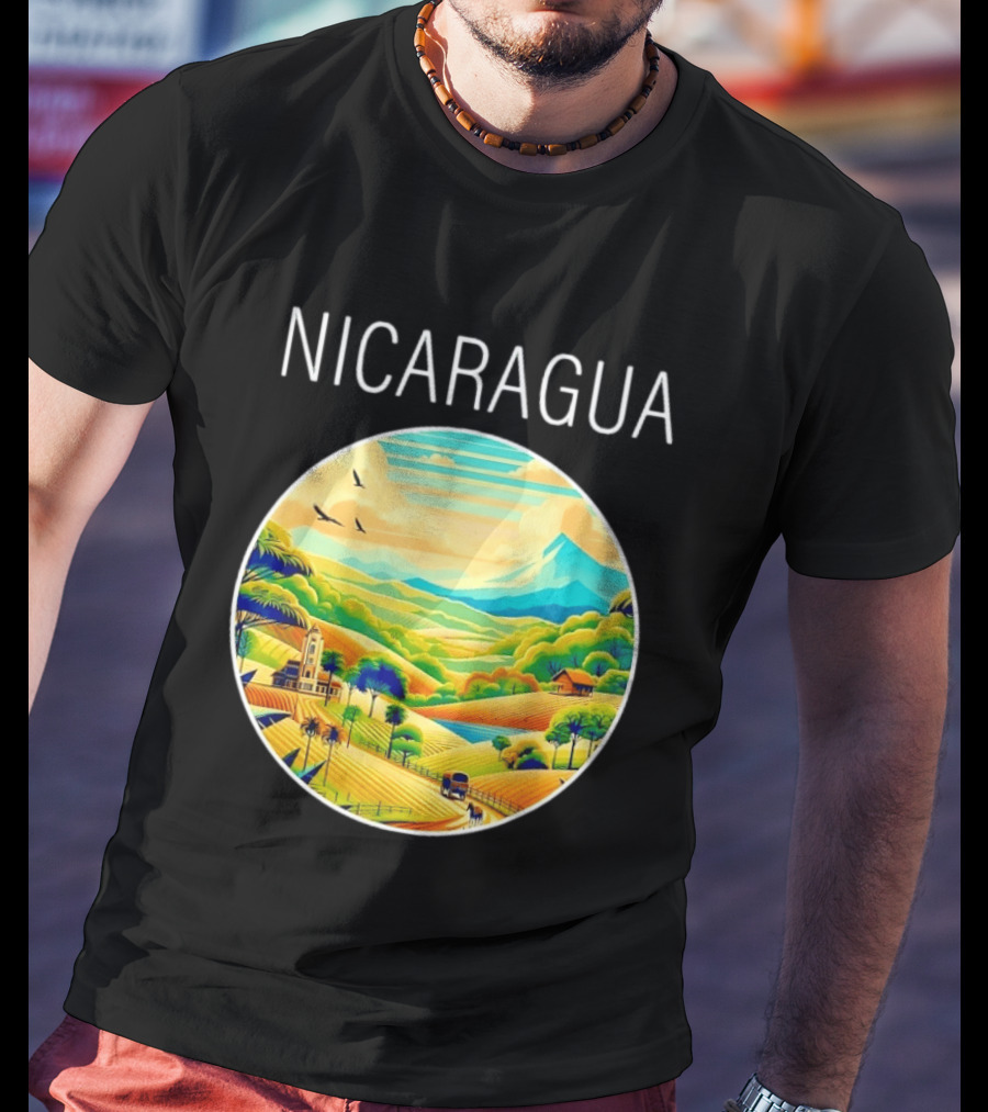 Nicaragua Scenic Landscape Central America Vibrant Mountain View T-Shirt