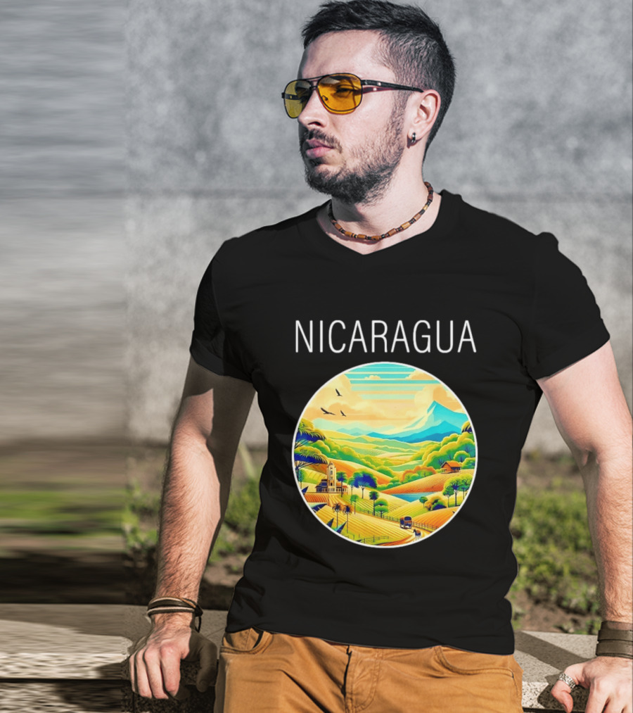 Nicaragua Scenic Landscape Central America Vibrant Mountain View T-Shirt