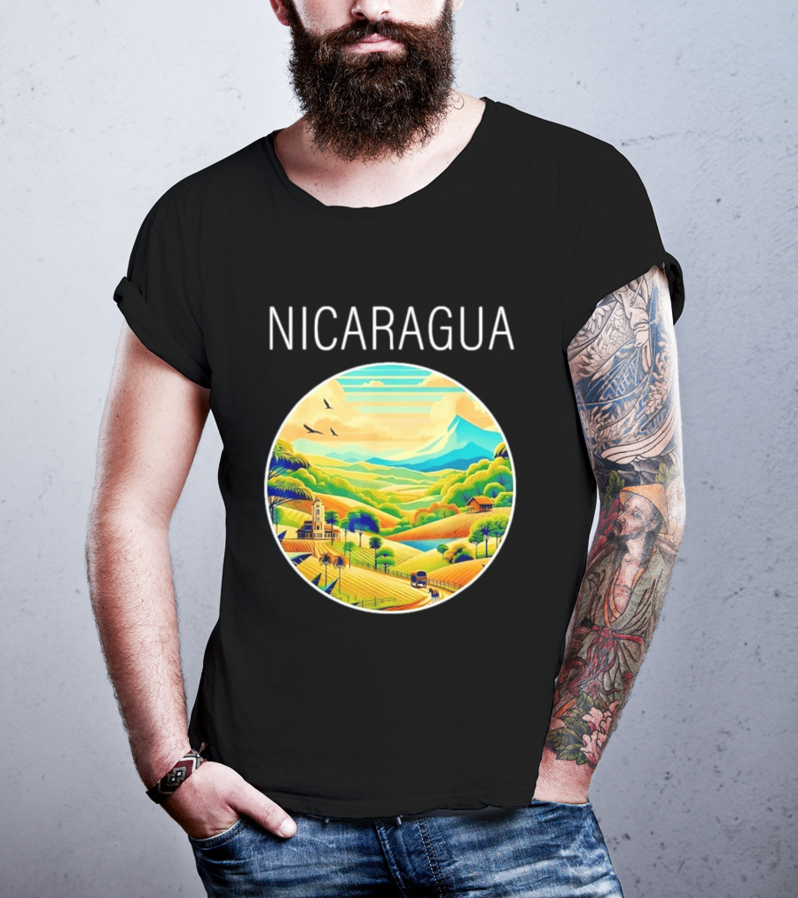Nicaragua Scenic Landscape Central America Vibrant Mountain View T-Shirt