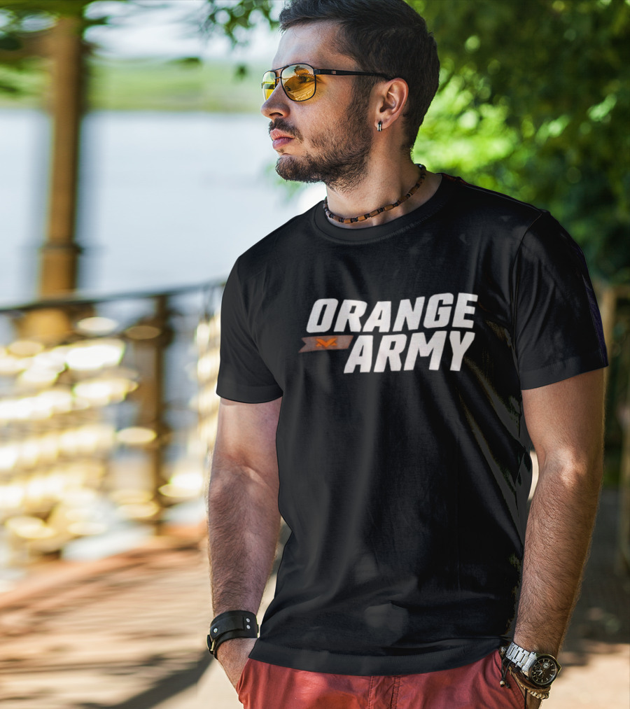 Orange Army Team Spirit Supporter Flag T-Shirt