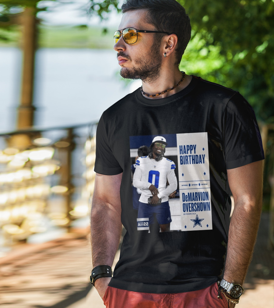 Happy Birthday DeMarvion Overshown 26 Years Old Dallas Cowboys Linebacker Celebration T-Shirt