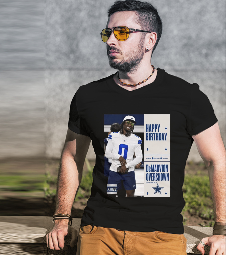 Happy Birthday DeMarvion Overshown 26 Years Old Dallas Cowboys Linebacker Celebration T-Shirt