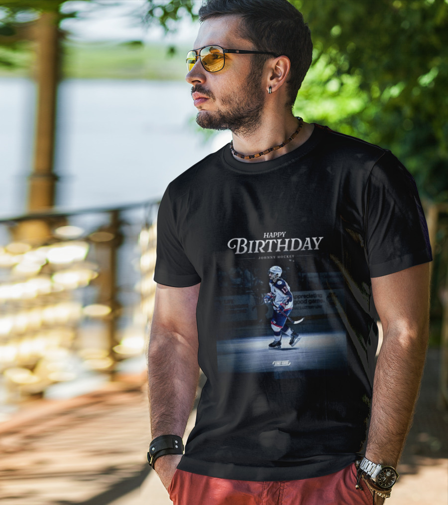 Happy Birthday Johnny Hockey NHL Player Spotlight Ice Rink Celebration T-Shirt