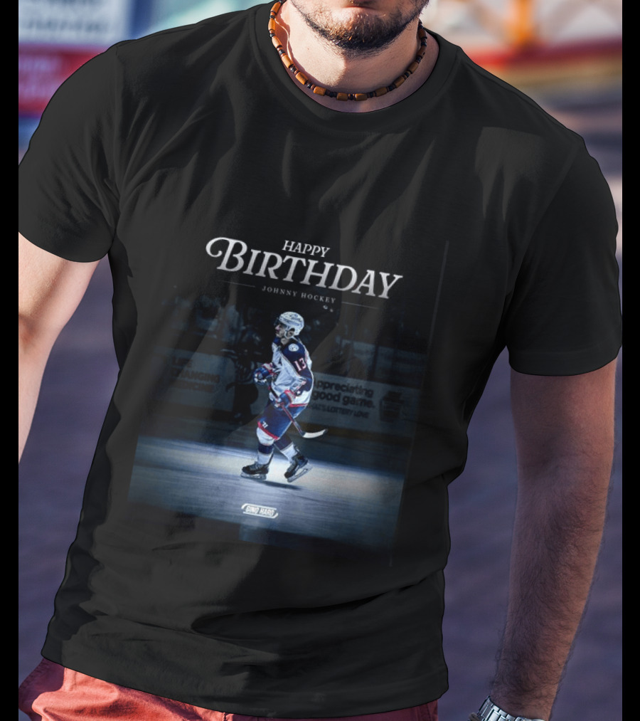 Happy Birthday Johnny Hockey NHL Player Spotlight Ice Rink Celebration T-Shirt