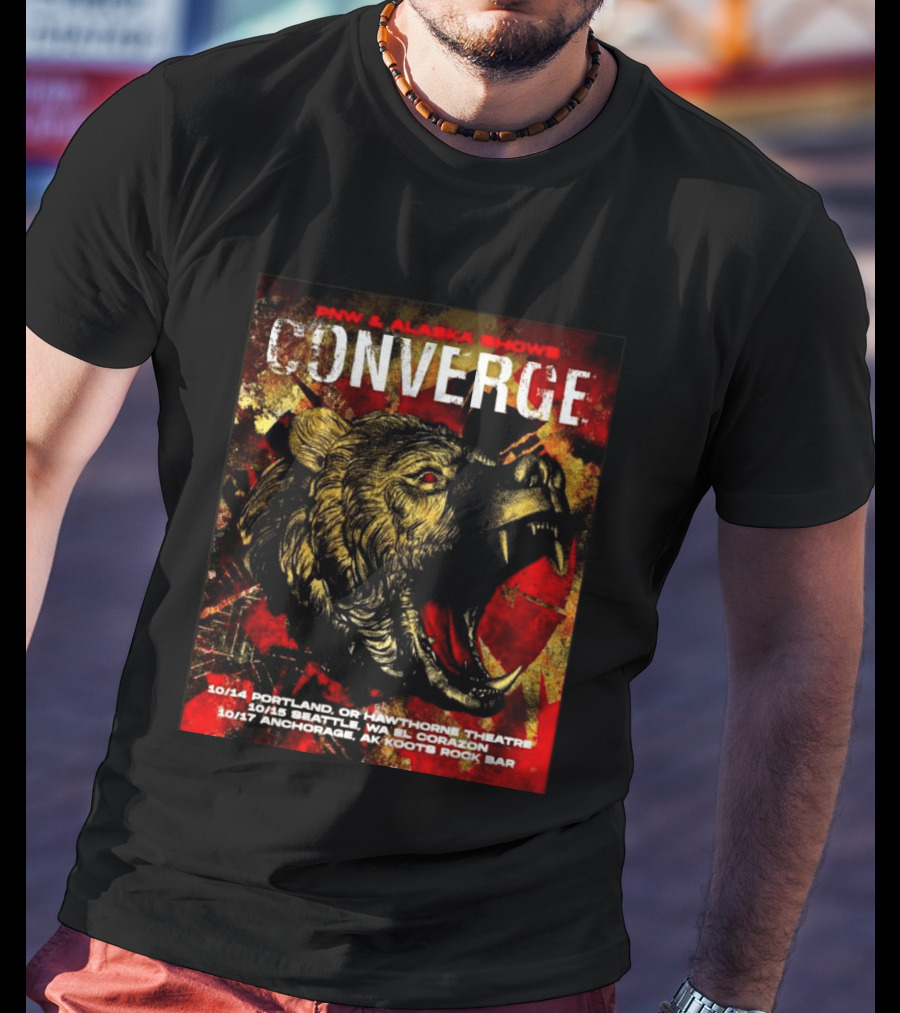 PNW Alaska Shows Converge Bear October Portland Seattle Anchorage Tour Dates T-Shirt