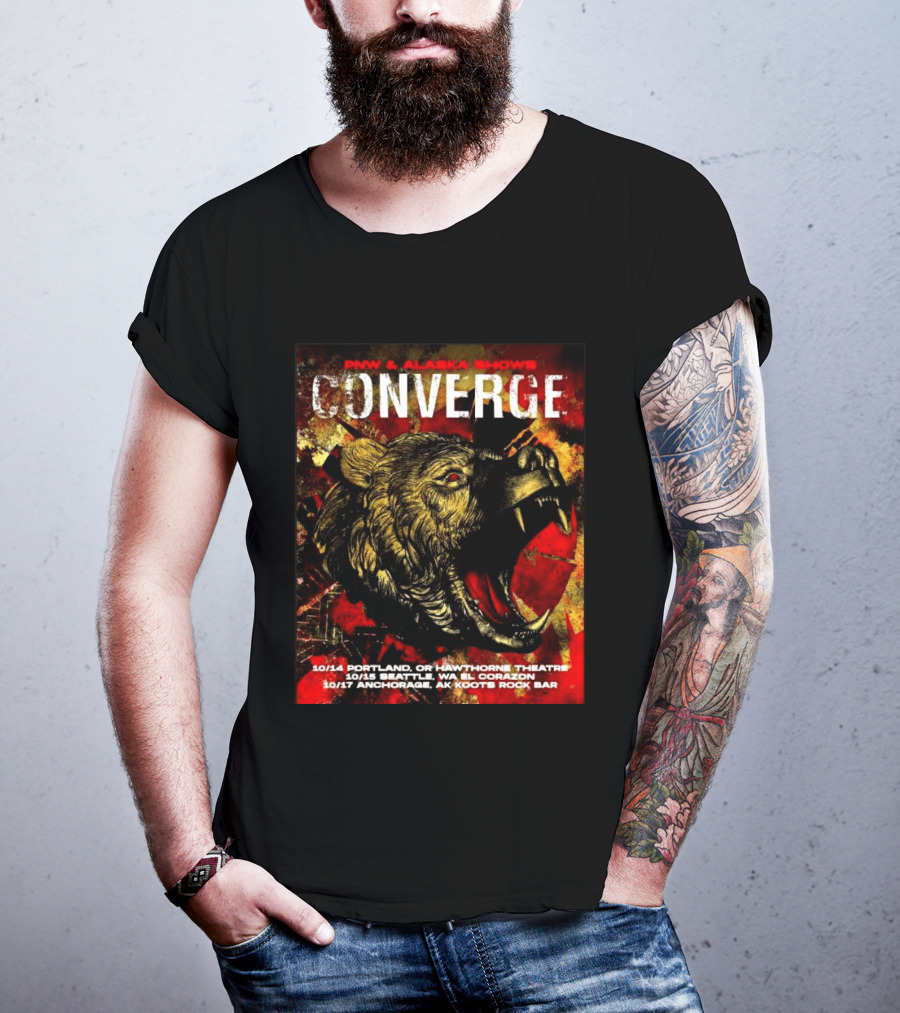 PNW Alaska Shows Converge Bear October Portland Seattle Anchorage Tour Dates T-Shirt