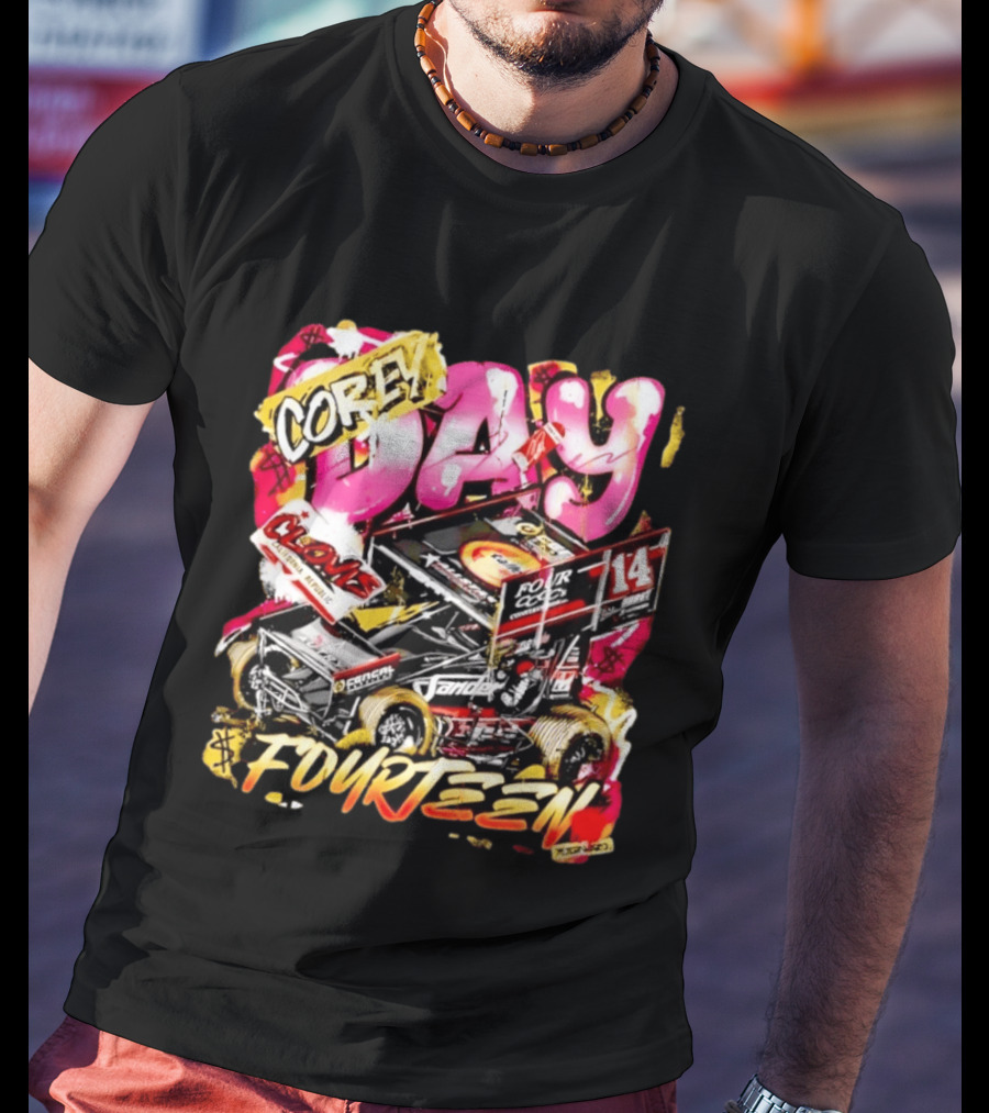 Corey Day Clovis Racing Sprint Car Number 14 Fourteen T-Shirt