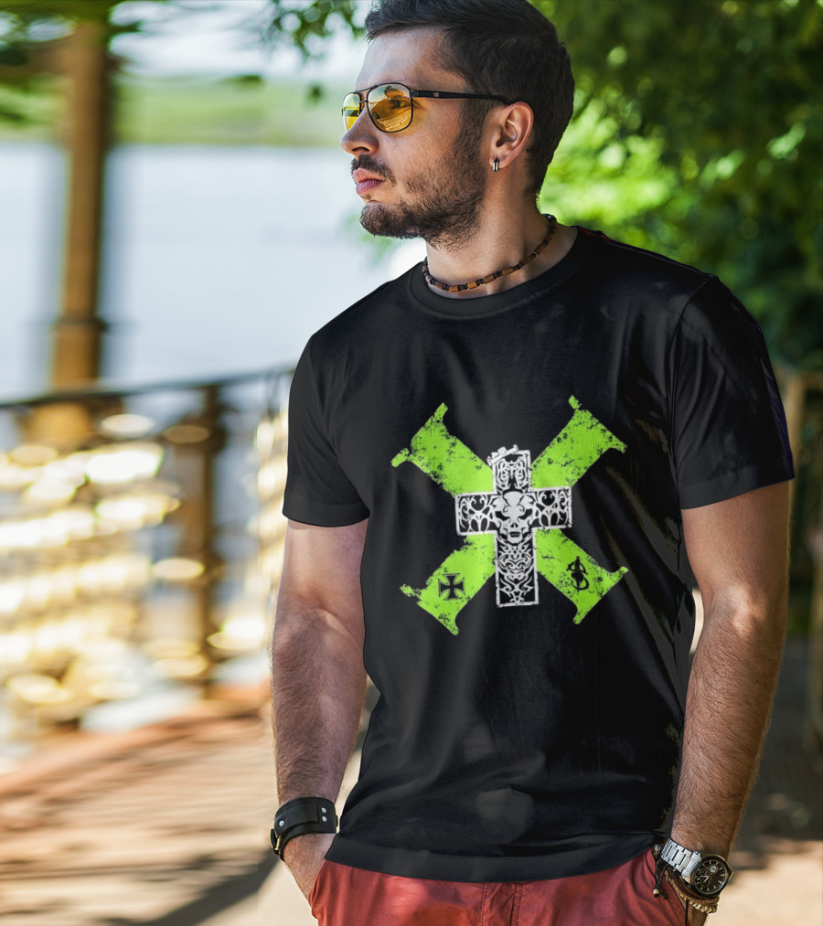 D Generation X Distressed Skull Cross DX WWE Wrestling T-Shirt