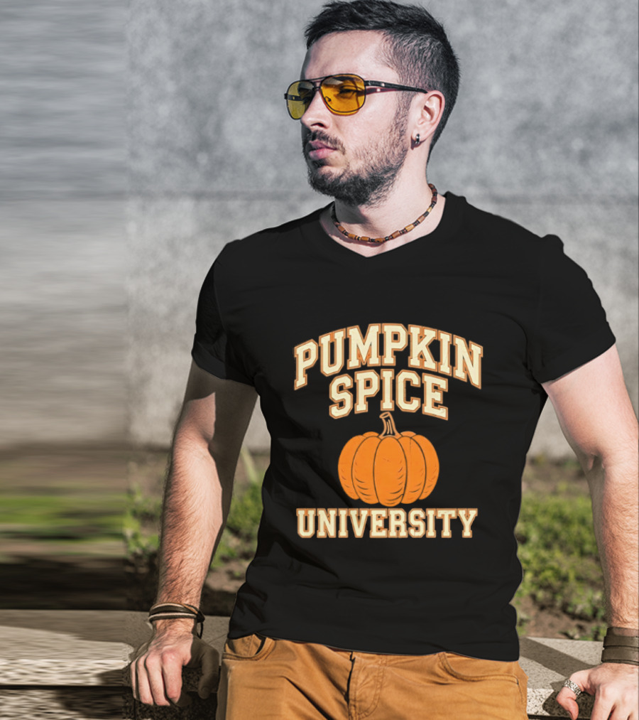 Pumpkin Spice University Distressed Fall T-Shirt