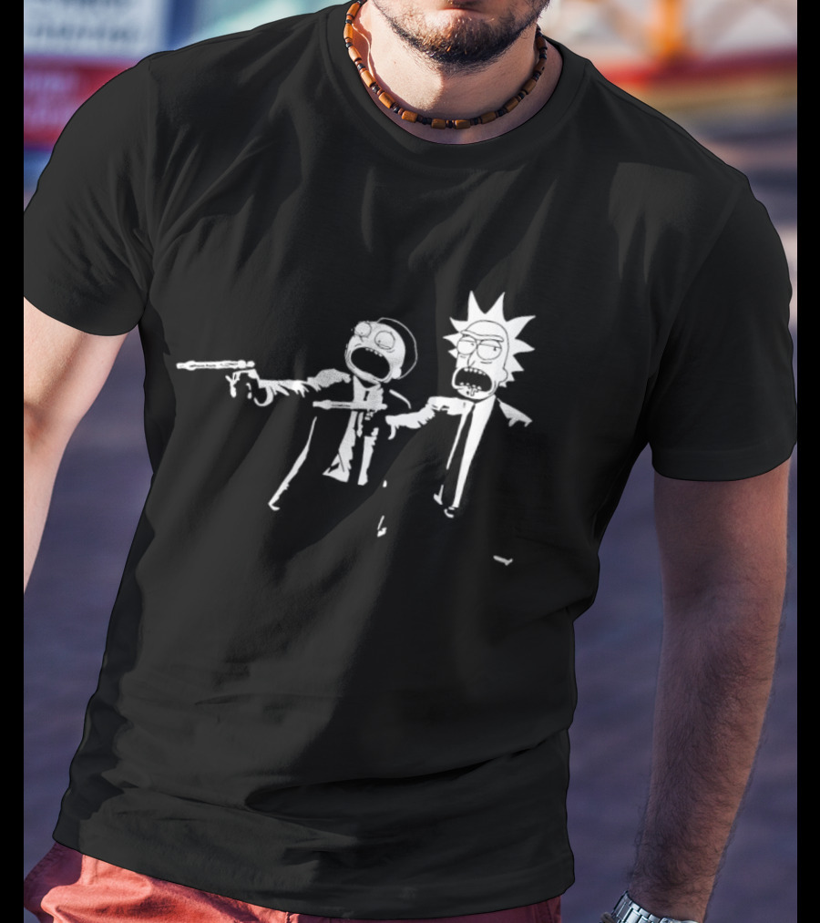 Rick And Morty Pulp Fiction Crossover Adult Swim T-Shirt