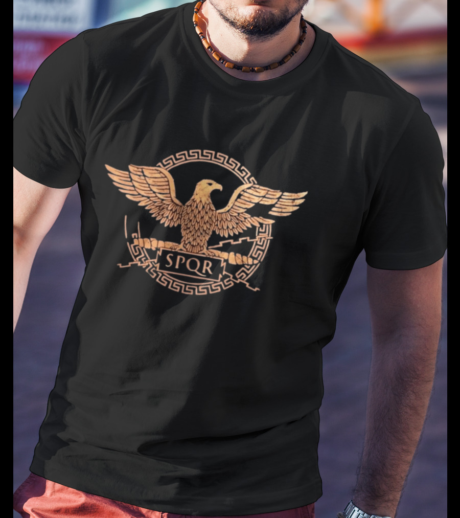 Ancient Rome SPQR Eagle Emblem Distressed T-Shirt
