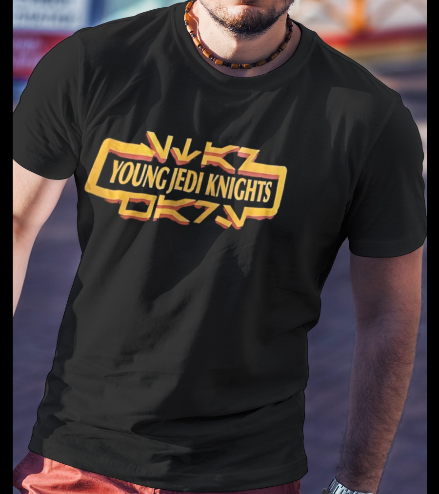 Young Jedi Knights Star Wars Sci Fi Text Art Yellow T-Shirt