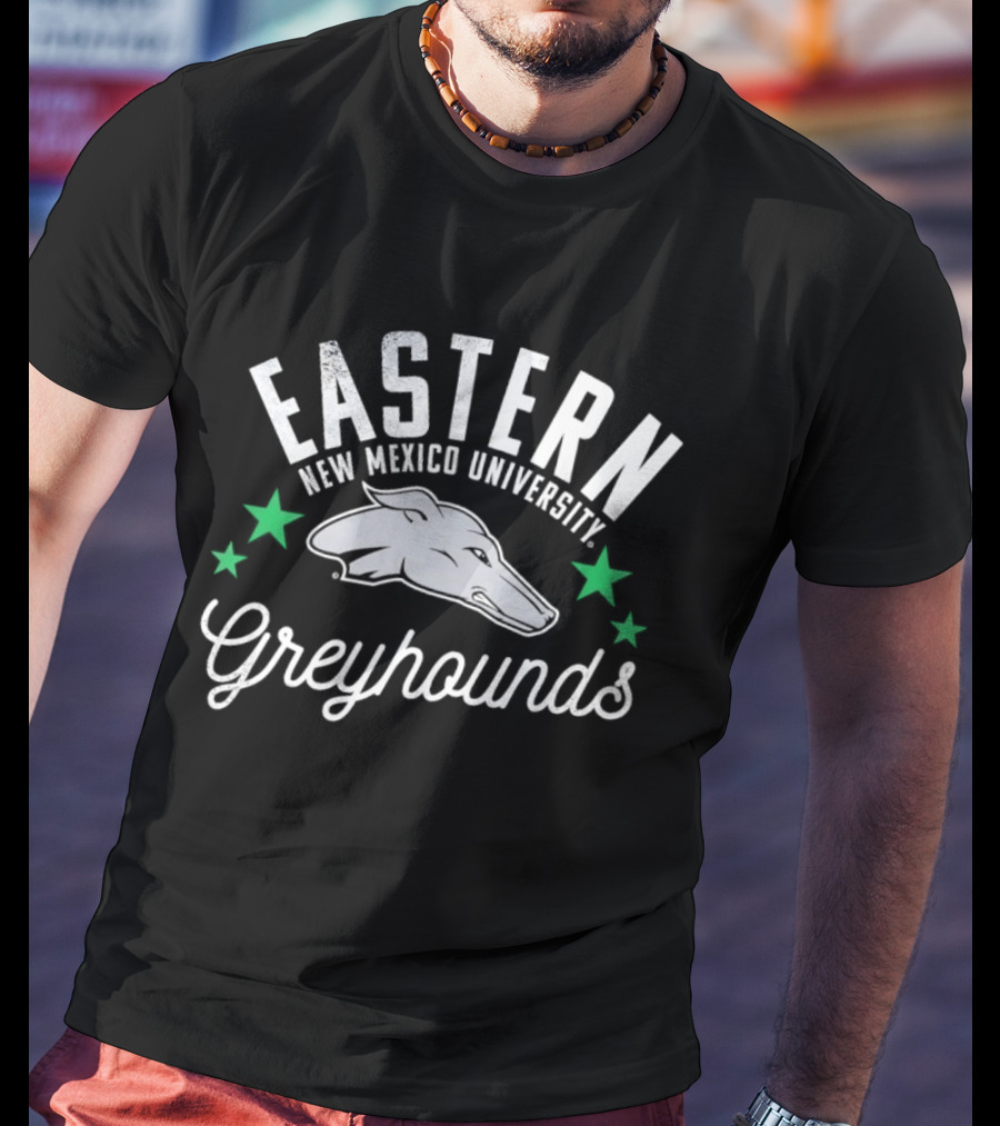 Eastern New Mexico University Greyhounds Three Green Stars T-Shirt
