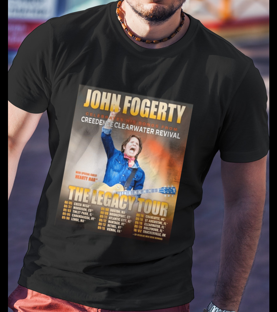 John Fogerty Celebrates His Songs From Creedence Clearwater Revival The Legacy Tour With Hearty Har Dates And Locations T-Shirt