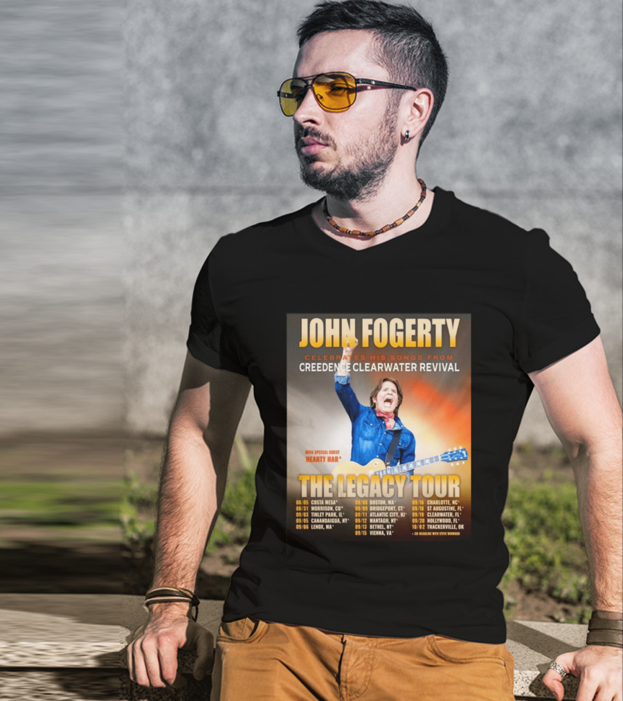 John Fogerty Celebrates His Songs From Creedence Clearwater Revival The Legacy Tour With Hearty Har Dates And Locations T-Shirt