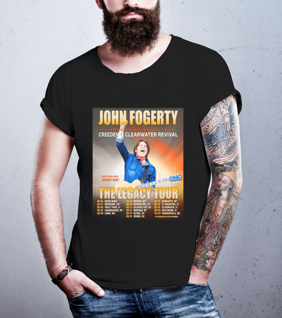 John Fogerty Celebrates His Songs From Creedence Clearwater Revival The Legacy Tour With Hearty Har Dates And Locations T-Shirt