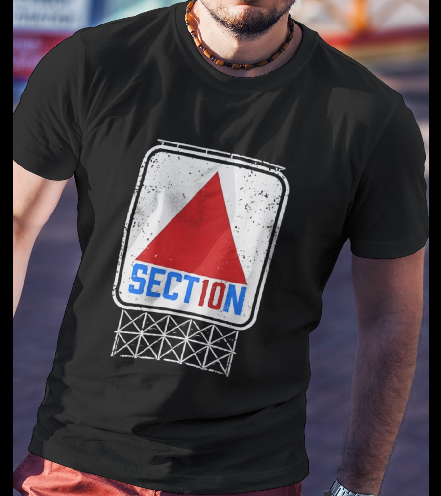 Section 10 Boston Red Sox Fenway Park Baseball Triangular Sign T-Shirt