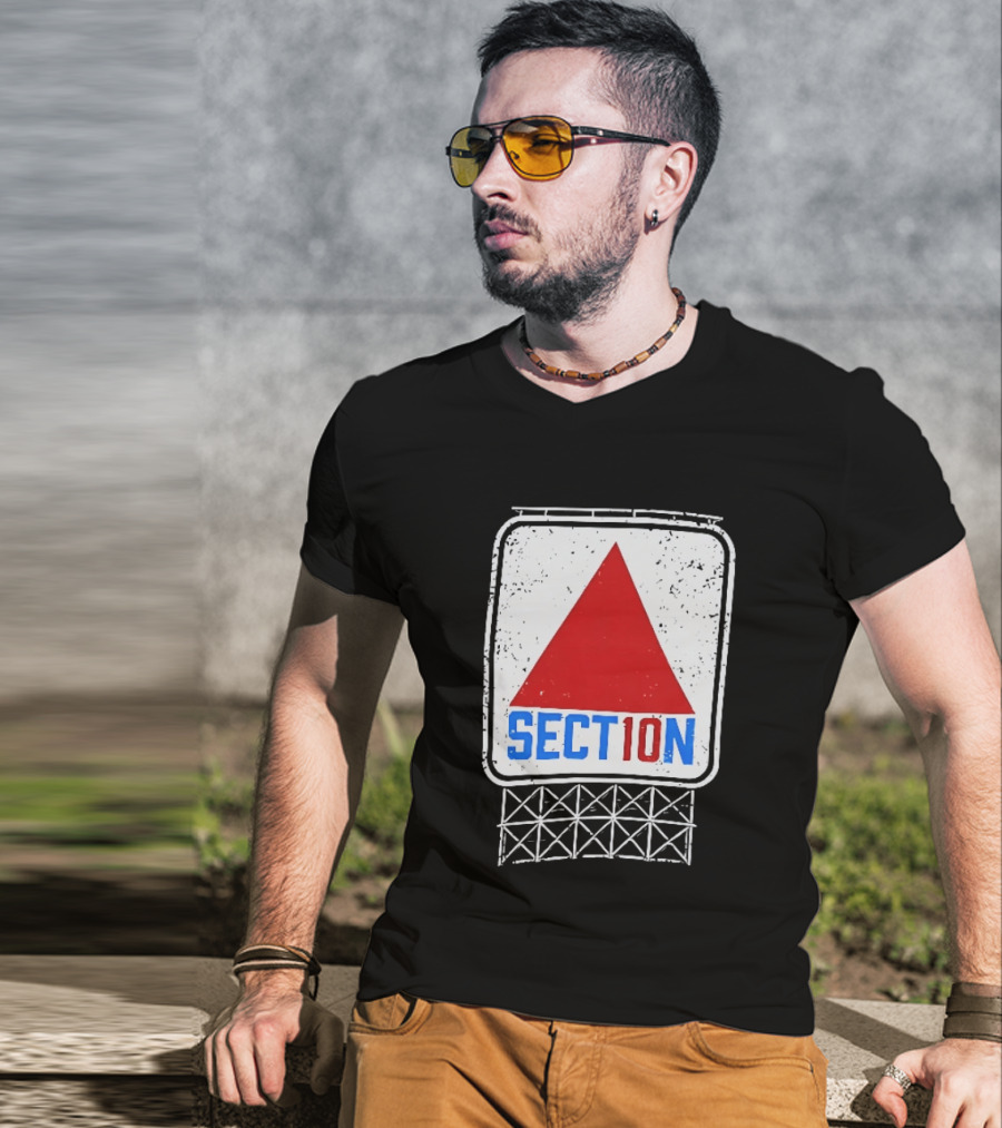 Section 10 Boston Red Sox Fenway Park Baseball Triangular Sign T-Shirt