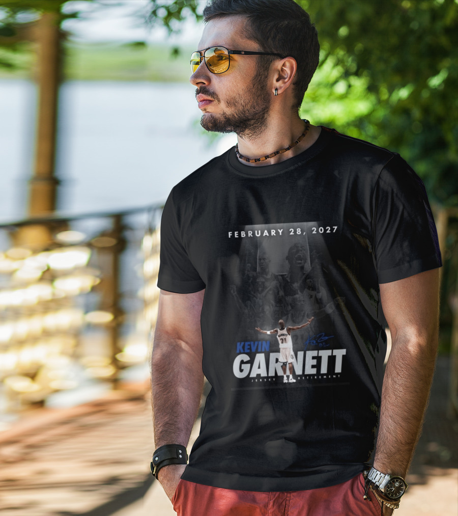Kevin Garnett February 28 2027 Jersey Retirement T-Shirt