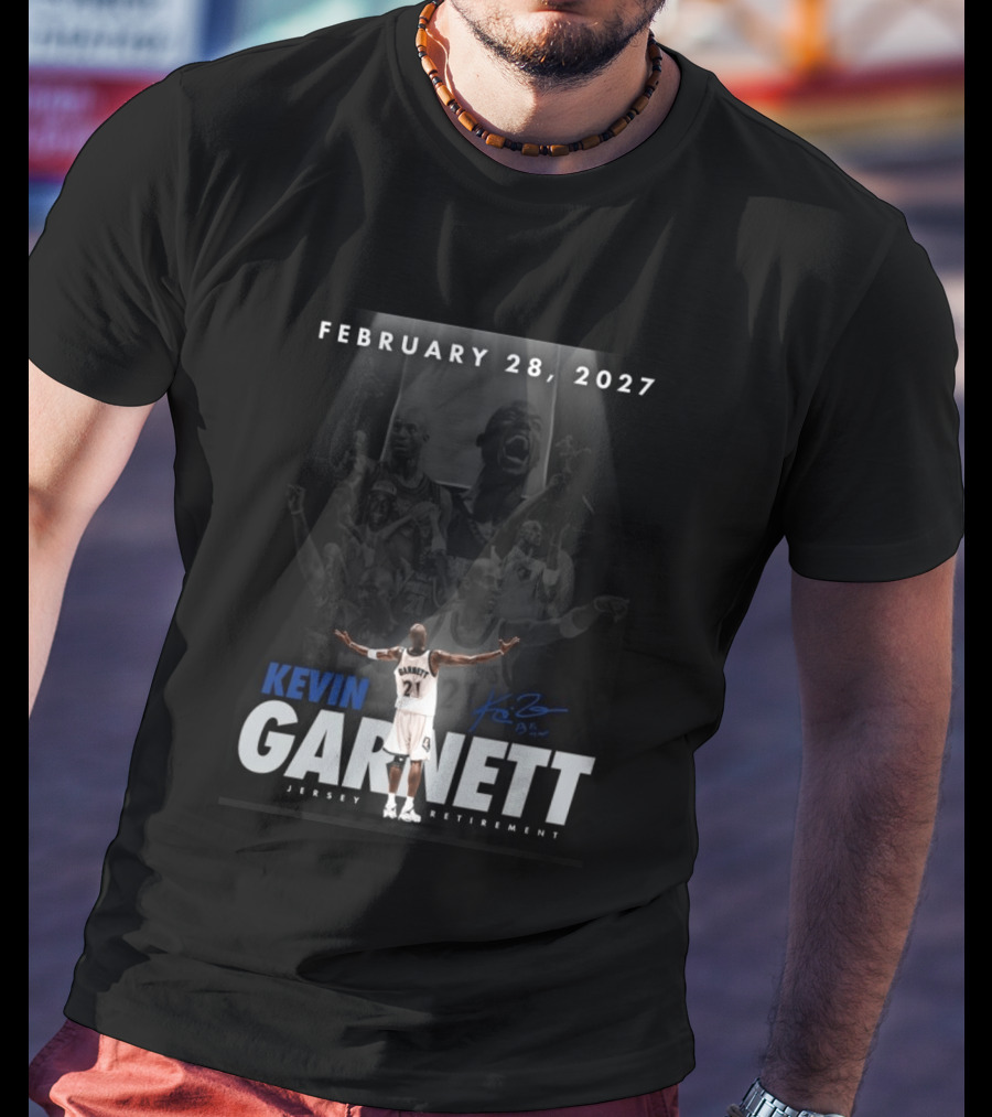 Kevin Garnett February 28 2027 Jersey Retirement T-Shirt